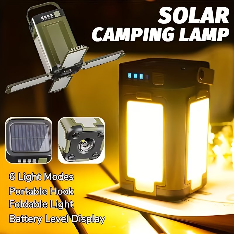Outdoor Power For Camping - Lampada Solare Portatile da Campeggio, Ricarica