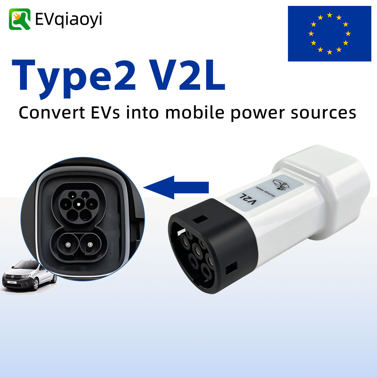 Outdoor Power Plug In - EVqiaoyi Spina di Scarica V2L Tipo