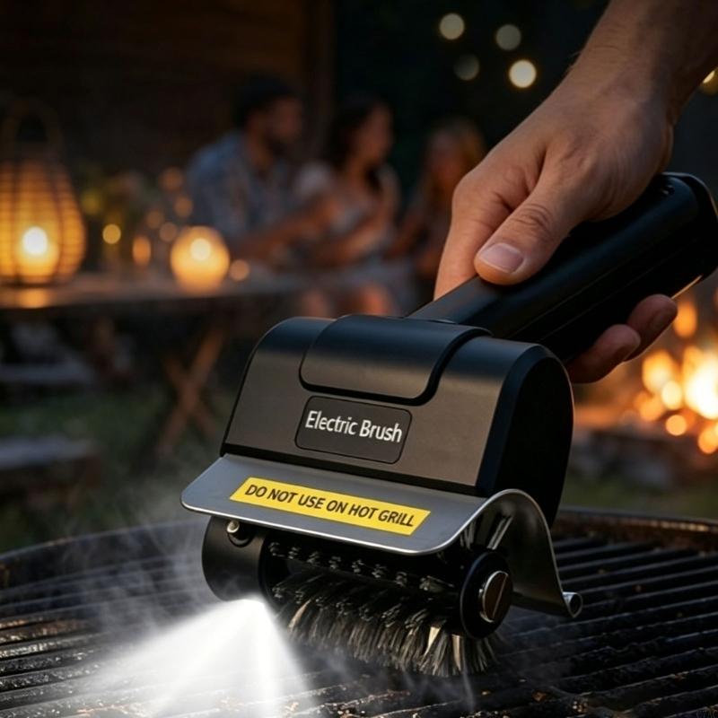 Outdoor Power Grill - Spazzola per griglia elettrica per barbecue