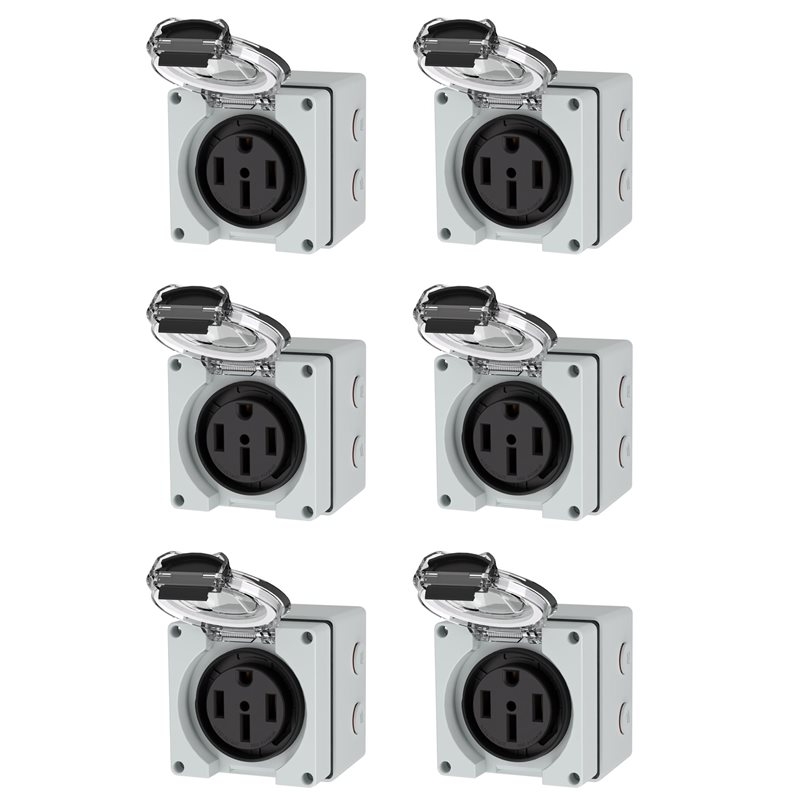 Outdoor Power Receptacle - ABZL 6X 50Amp Power Outlet Box,
