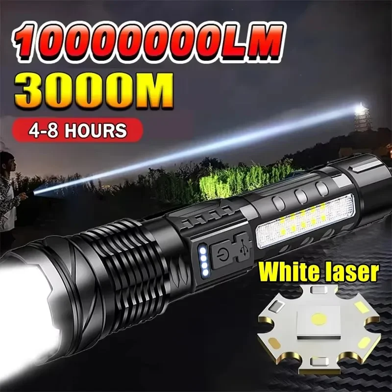 Outdoor Power Usb - Potente Torcia LED con Indicatore Batteria,