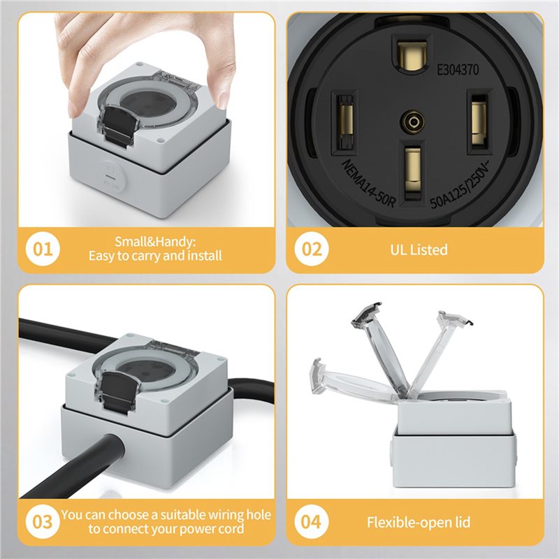 Y17A 6X 50Amp Power Outlet Box - Outdoor Power Receptacle recensione e prezzo